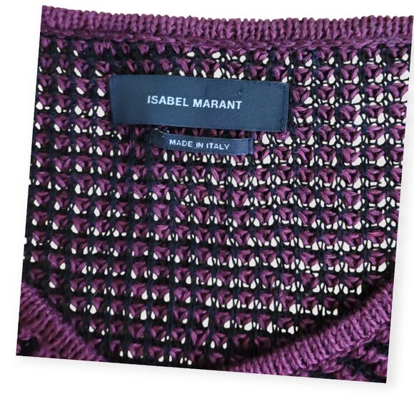 Isabel Marant Burgundy Linen Cotton Oversized Poncho Sweater Size S M - Picture 5 of 12